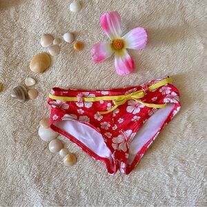 Kiwi Girl’s Swim Bottom- Red Floral Bikini Style Size 6